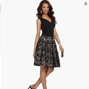 NWT S.L.Fashions Ity Suplice With Lace Party Skirt Size 12